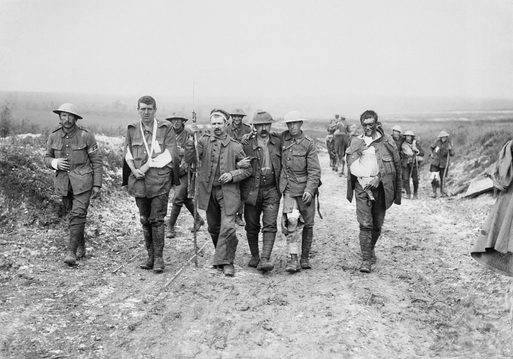 Soldados Britânicos feridos durante a Primeira Guerra Mundial